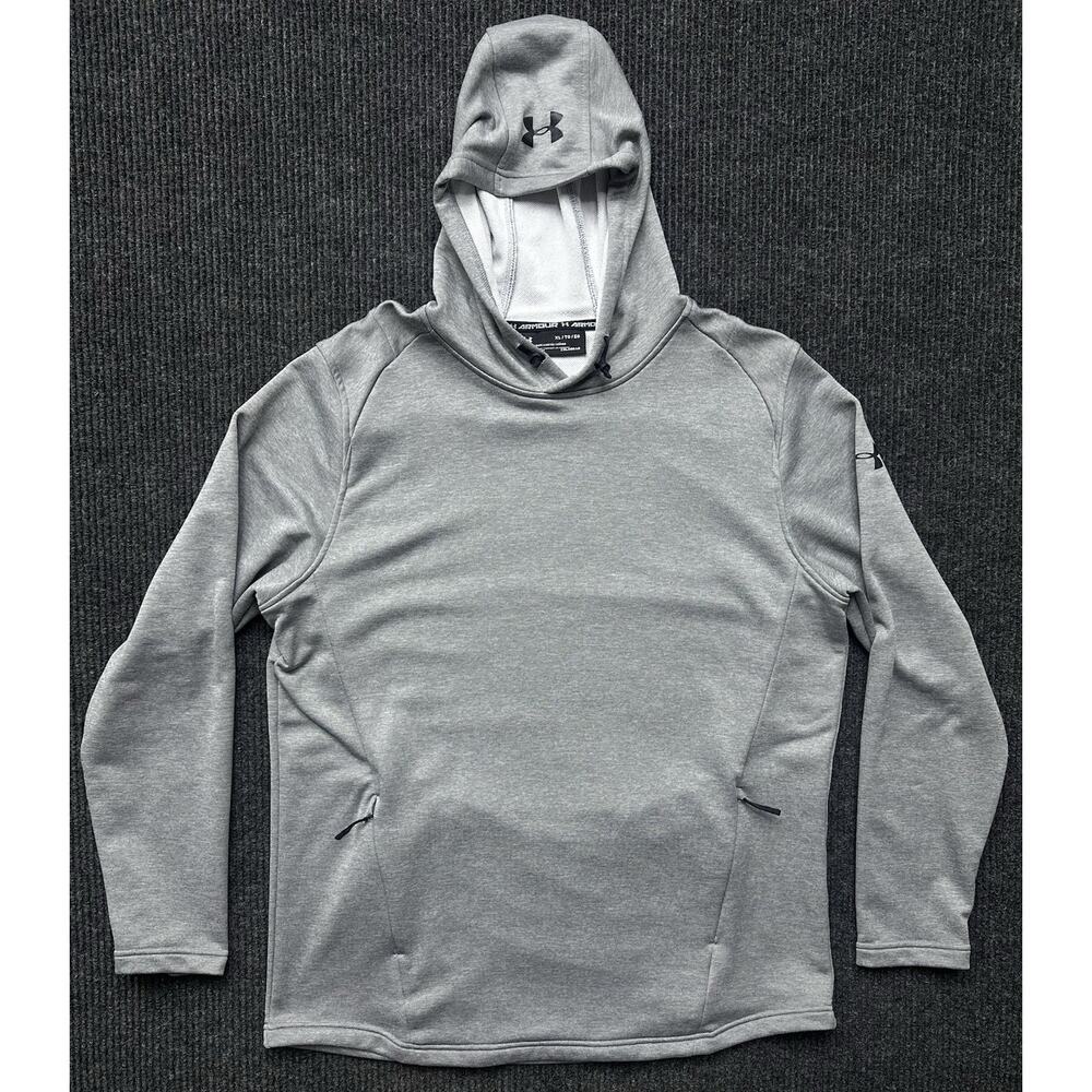 Men’s Under Armor Coldgear Loose Pullover Gray Hoodie Sz XL